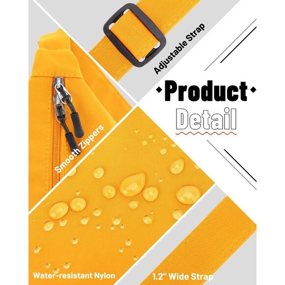 Women Orange Imported Polyester Crossbody Lightweight Crescent Trendy Sling Bag - Picture 4 of 6